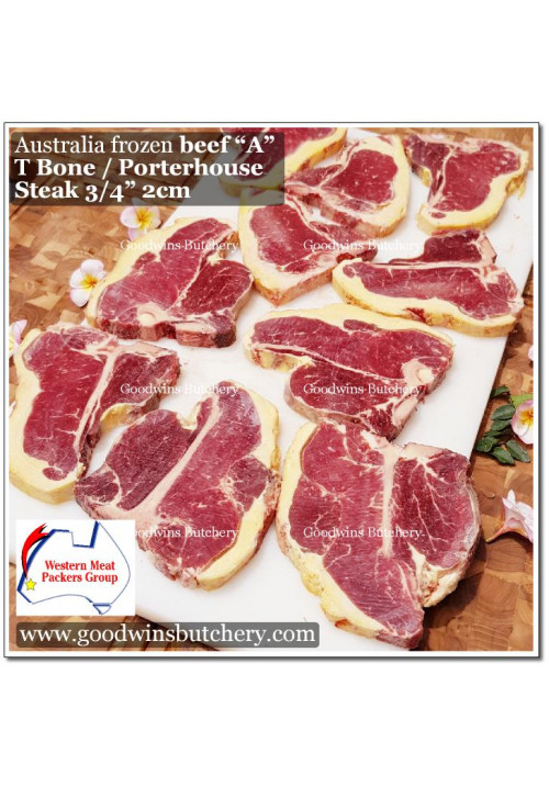 Beef T BONE STEAK 3/4" 2cm beef A (budget) frozen Australia WMPG (price/pc 500g)